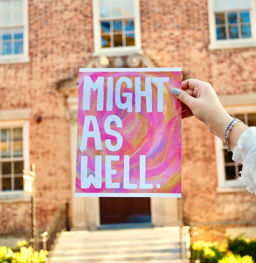 8 x 10 inch Might As Well UNC Chapel Hill Mottos Sayings Bar Print